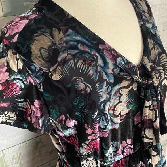 Jessy B velvet floral dress size L - Picture 2 of 7